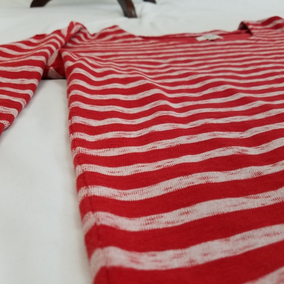 Madewell cozy slub tee striped red white L - Picture 5 of 7